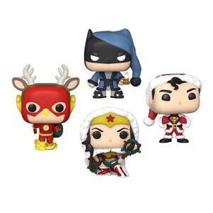 DC Comics Holiday Pocket POP Vinyl Figure 4 Pack in Tree Gift Box